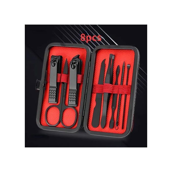 Kit de Soin des Ongles, coupe-ongles professionnel 8 pièces Set manucure et pédicure Trousse soin des ongles Visage