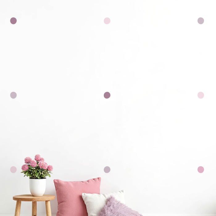 Stickers Muraux - PIXELOU - Pois Ronds Violet - 120 Autocollants - Vinyle Premium - Décoration Enfant