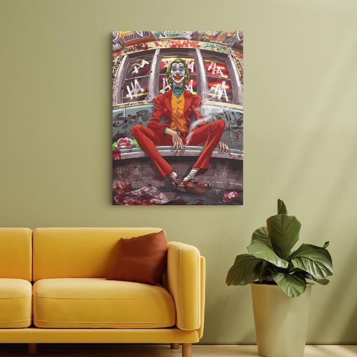 Tableau décoratif - LATMANIDECO - Joker Graffiti - 50x70cm - Toile haute définition - Bois massif