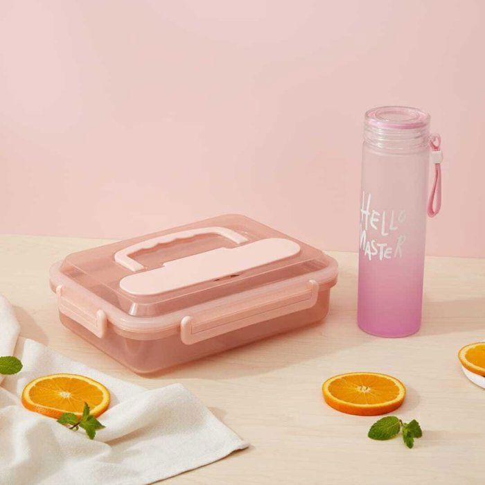 Pack Lunch box et Gourde - AYA HOME - 900ml - 4 Compartiments - Inox - Sans BPA