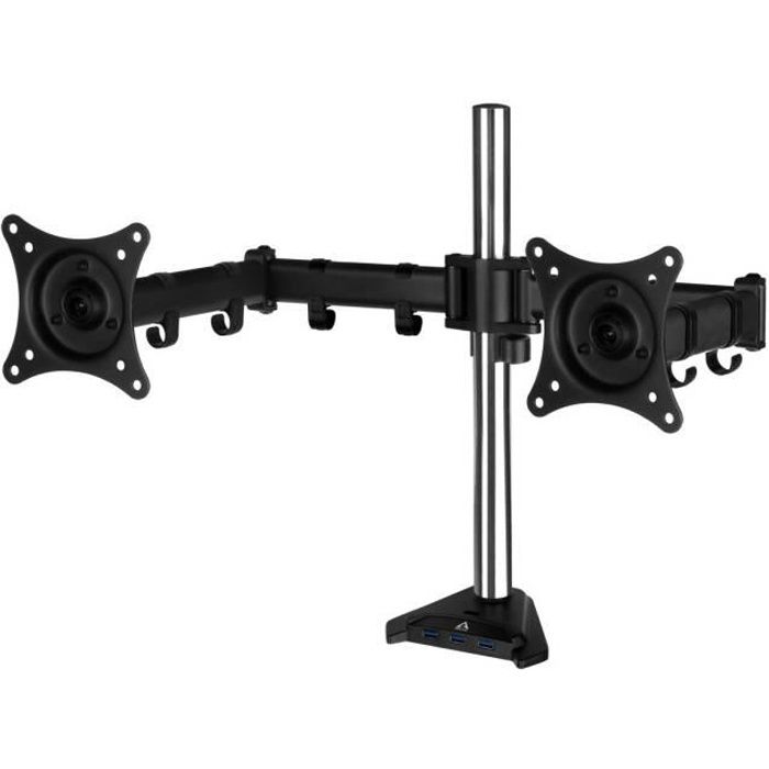 Support de Moniteur - ARCTIC - Z2 Pro (Gen 3) - 2 Écrans VESA 75/100 - Hub USB 4 Ports - Noir