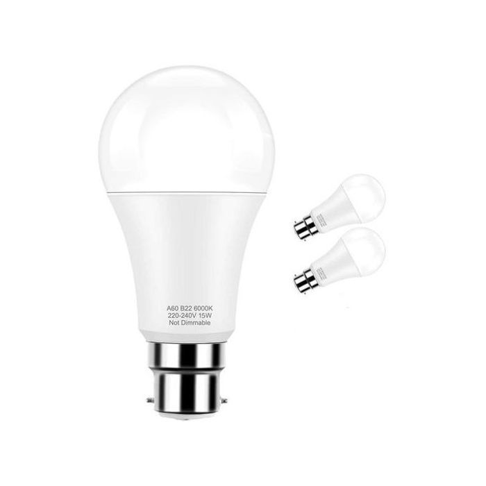 Gold Lot de 2 ampoules LED B22, 9W, forme bulbe, lumière blanc froid