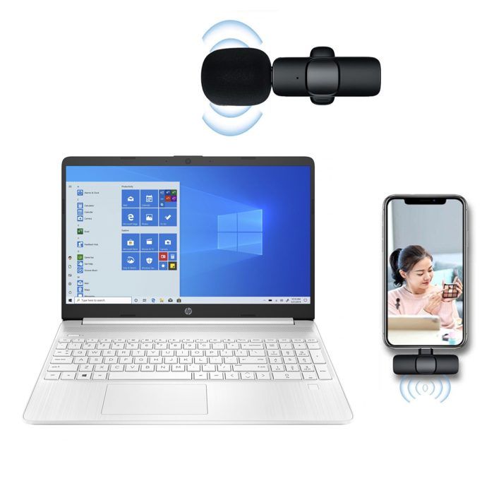 Micro Cravate  Microphone Lavalier sans fil Type-C pour  PC - MAC et Android et Tablette