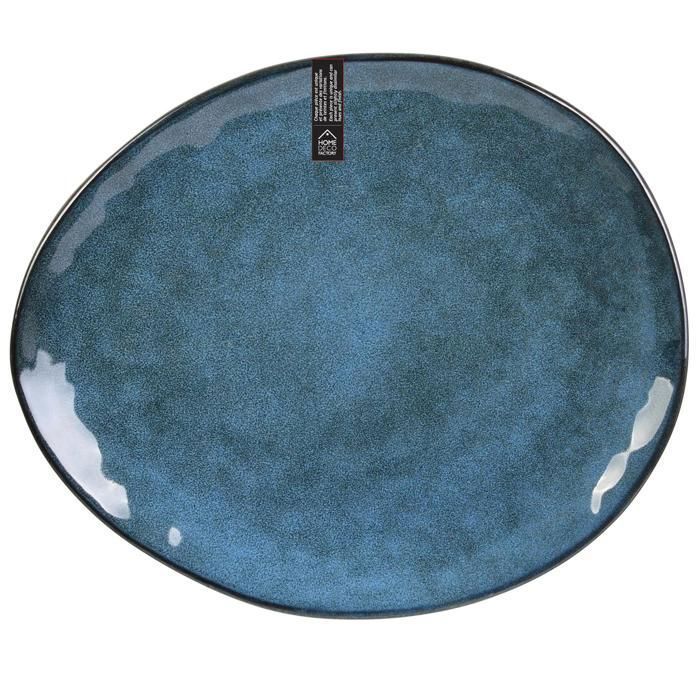 ASSIETTE Galet au grès du temps bleu 27.5 x 2.3 x 23 cm