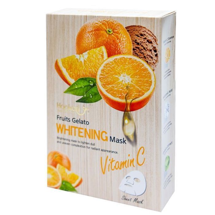 Fruit Of The Wokali 10 Pcs - Masques Blanchissant Wokali Vitamine C Fruits Gelato à l'extrait d'orange