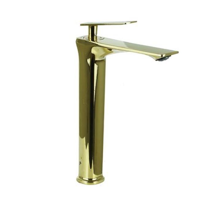 Mitigeur Lavabo - Wekts - Villa - Inox Doré - Design Moderne - Finition Brillante