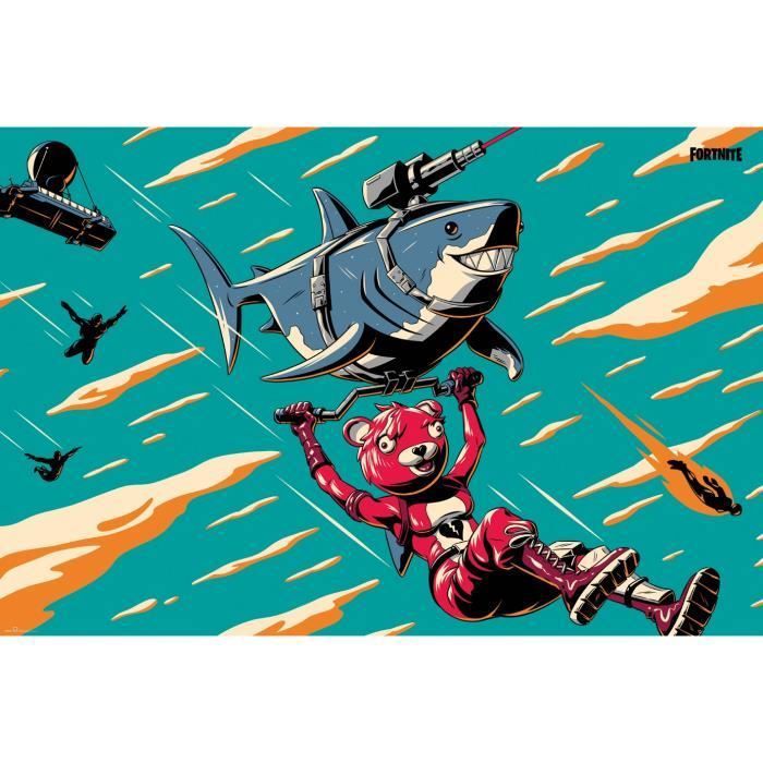 Affiche Maxi Fortnite Laser Shark 61x91.5cm