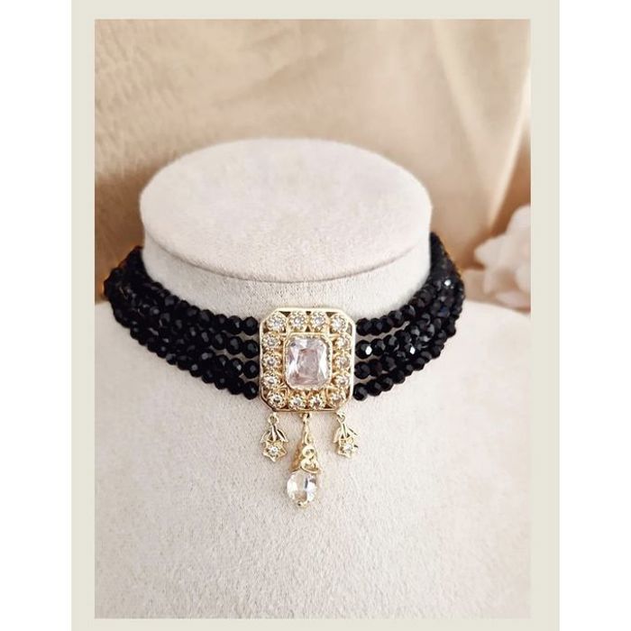 Collier choker marocain - Zeeparis - Acier inoxydable - Perles artisanales - Design ajustable