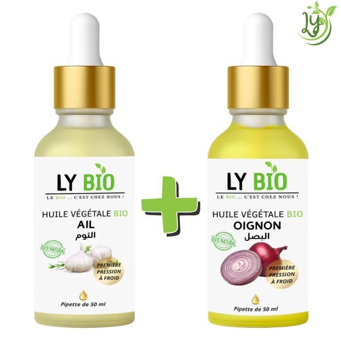 LYBIO PACK HUILE AIL 50ML - PIPETTE + HUILE OIGNON 50ML - PIPETTE