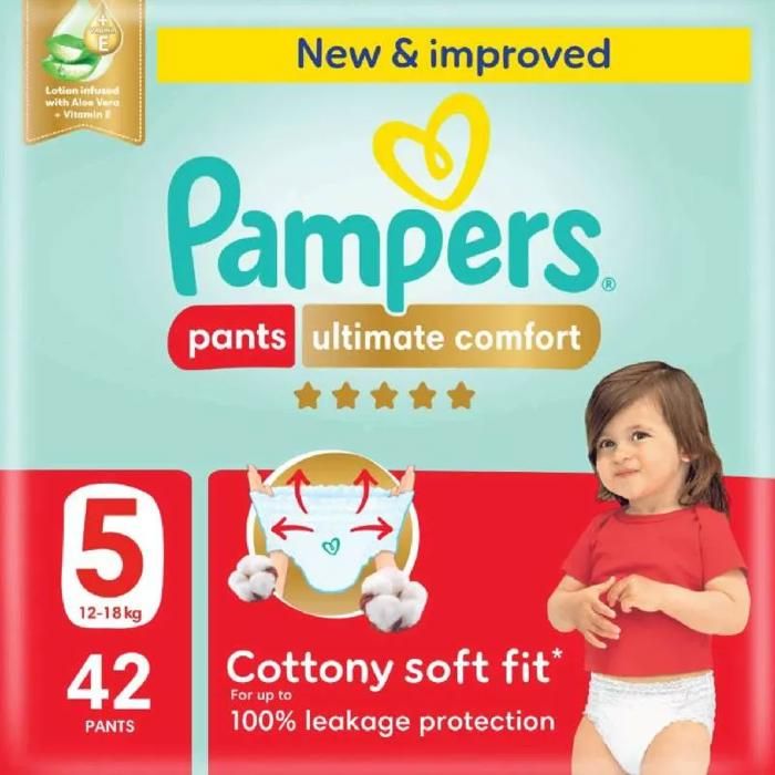 Couches-Culottes Premium Care taille 5(12-18Kg) x42 unités - PAMPERS