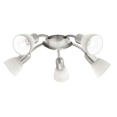 Plafonnier - Dakar 1 - Nickel mat - 5x40W - Design contemporain - Intérieur