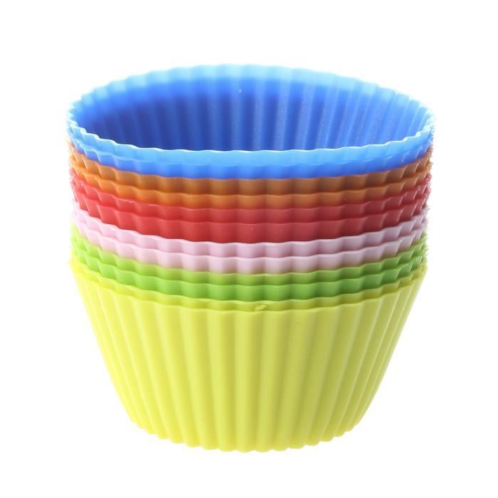 12 pcs Moules a gateaux en silicone pour faire le Muffin Mousse pain petit gateau, gelee, chocolat, gateau, etc