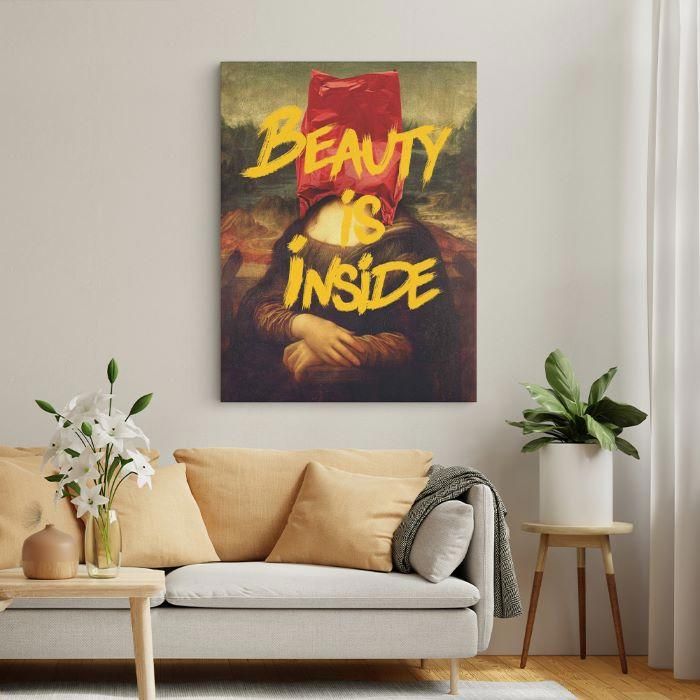 Tableau décoratif - LATMANIDECO - Mona Lisa - 50x70cm - Bois massif - Pop Art