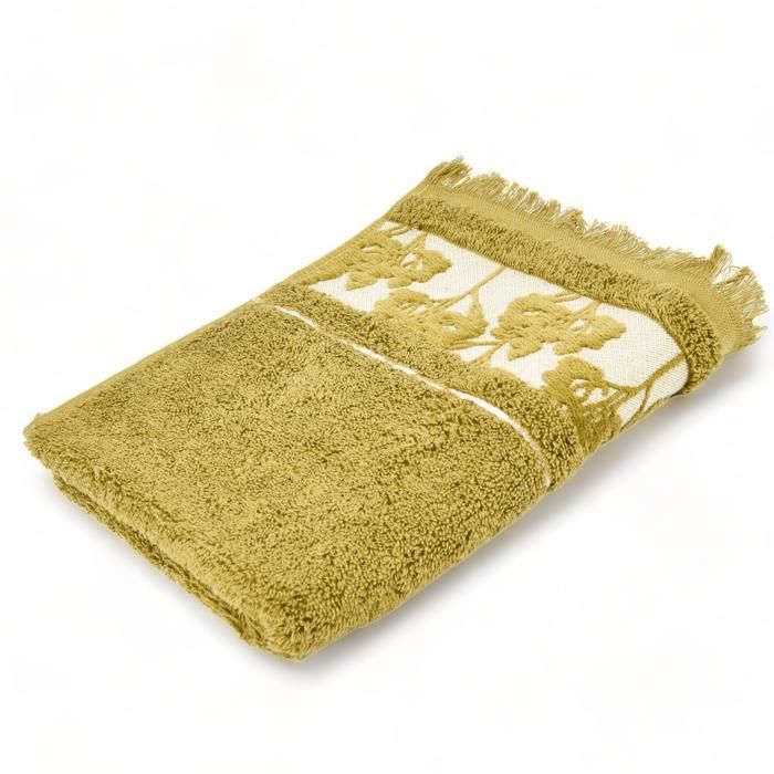 SERVIETTE MAIN JACQUARD FLORALIA VERT 40X70 - 500 G