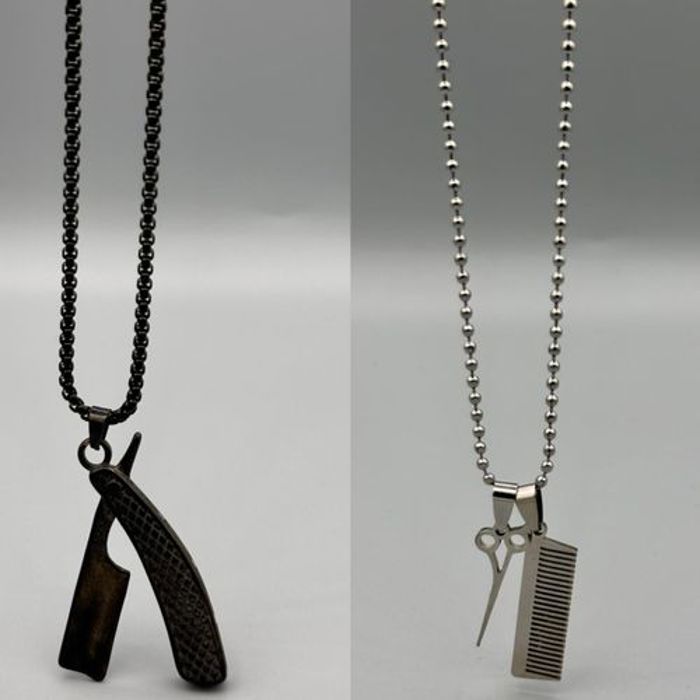 Collier - Special - Pack 2 - Acier inoxydable - Noir et Argent - Hypoallergénique
