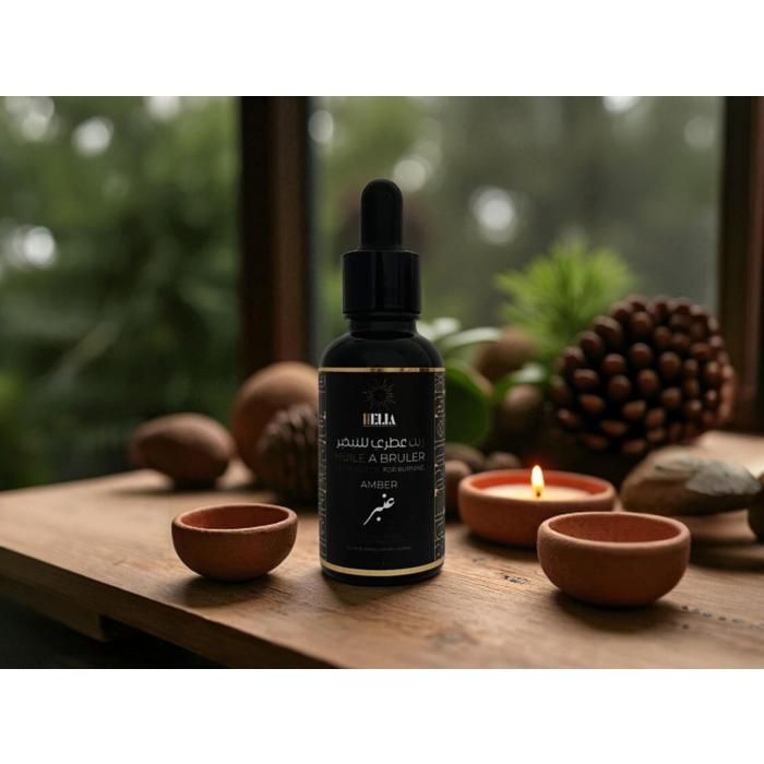 Huile d'ambiance à bruler - HELIA - Ambre - 30 ml - Parfum chaud et enveloppant - Pour adulte