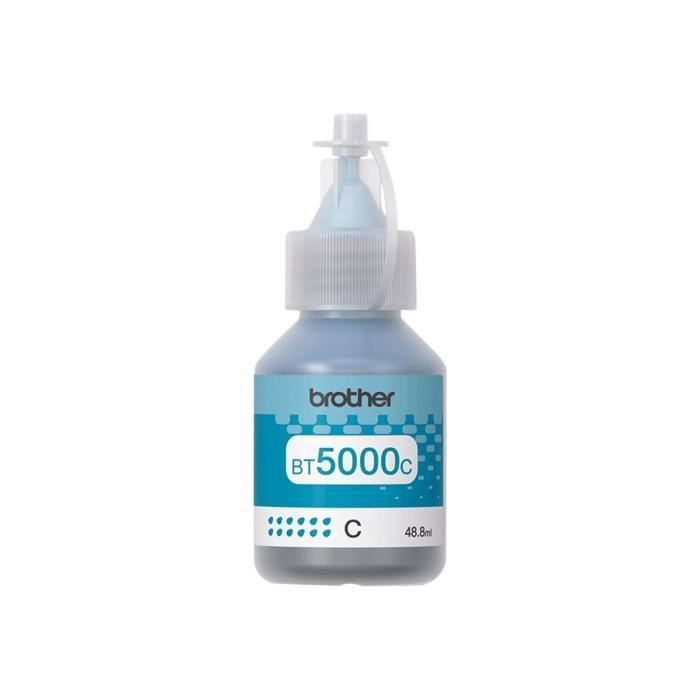Recharge d'encre cyan ultra haute capacité Brother BT-5000C pour DCP-T300, DCP-T500W, DCP-T700W, MFC-T800W