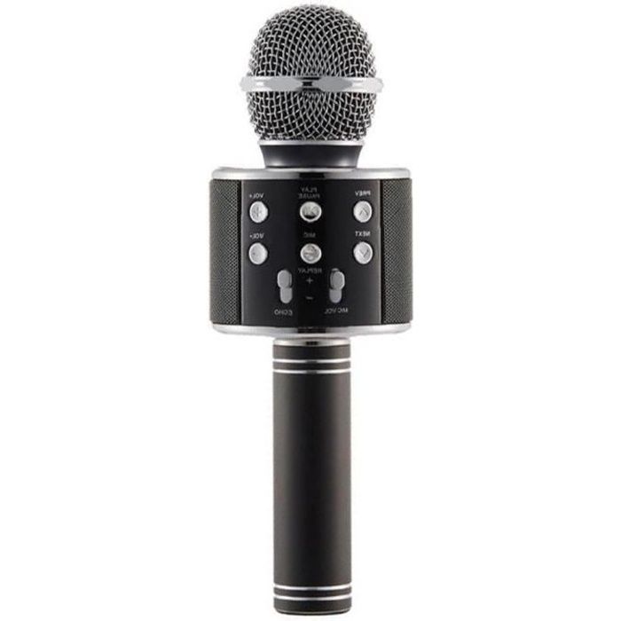 Hobby Tech ® - WS858 - Trådlös Bluetooth Karaoke Mikrofon med Högtalare för iPhone Android - Svart