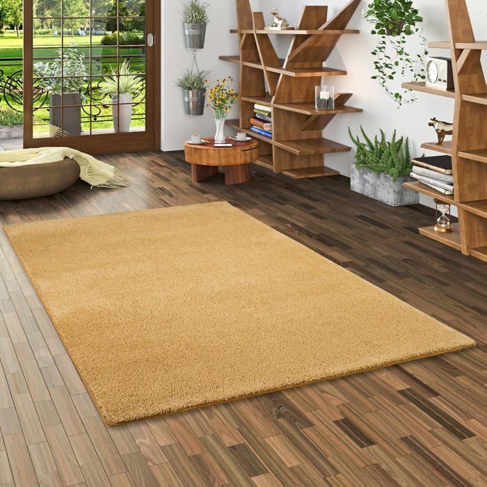 Tapis - GENERIC - Uni Jaune - 200x290 cm - Rectangulaire - Synthétique