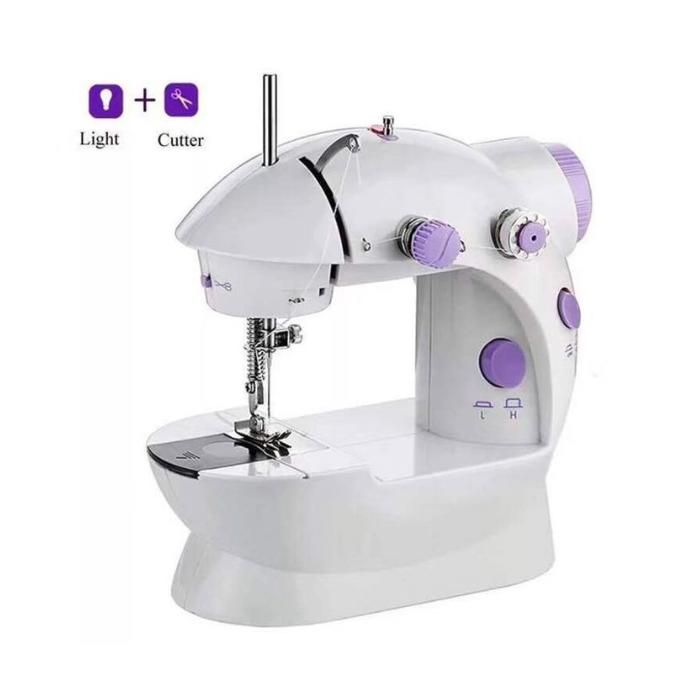 Machine à Coudre Électrique Domestique - Manuel Multifonctionnel - 2 Vitesses et LED - Blanc