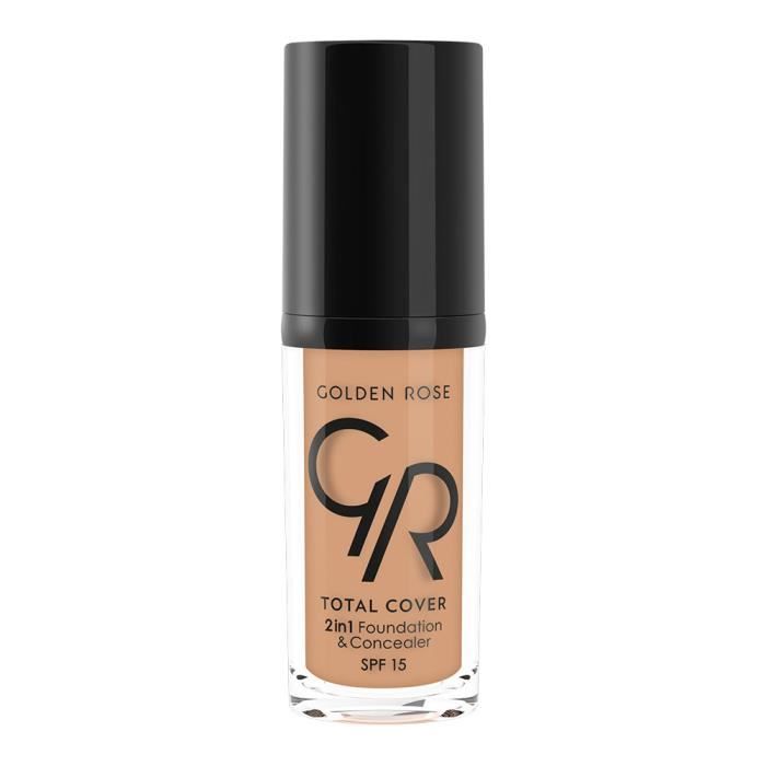 Fond de teint 2 en 1 - Total Cover - N16 Warm Honey - 30 ml - Tous types de peau - Beige