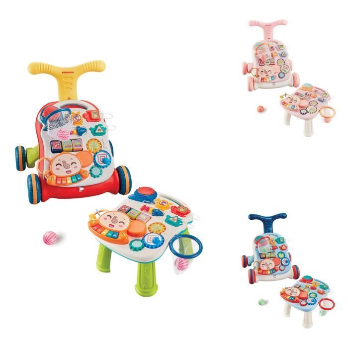 Kikkaboo Chariot de marche 2 en 1 Grow Table de jeu Motorikspielcenter boules [Rouge]