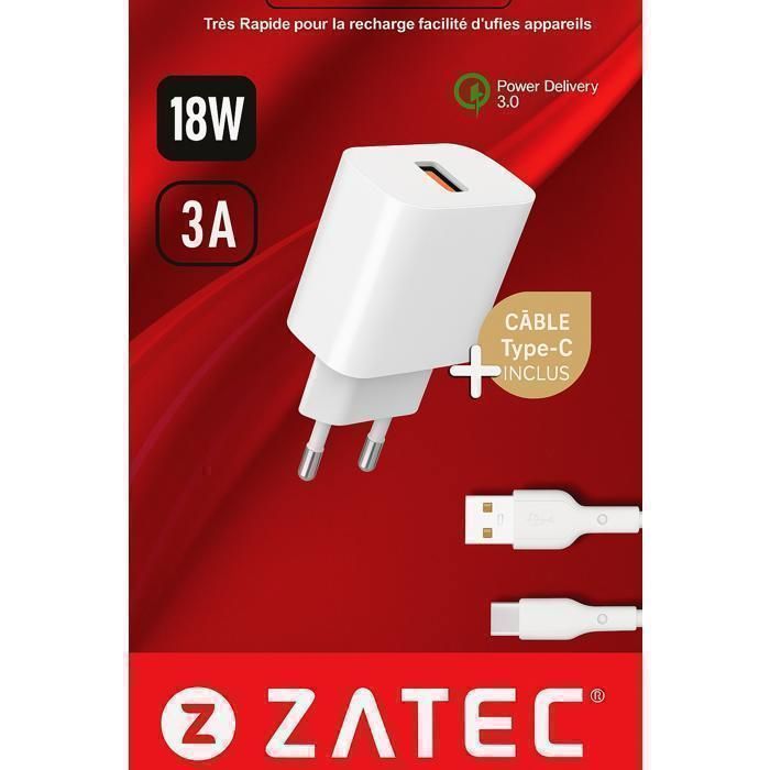 Chargeur Secteur Z-46 QC 3.0 3A+ câble TYPE-C