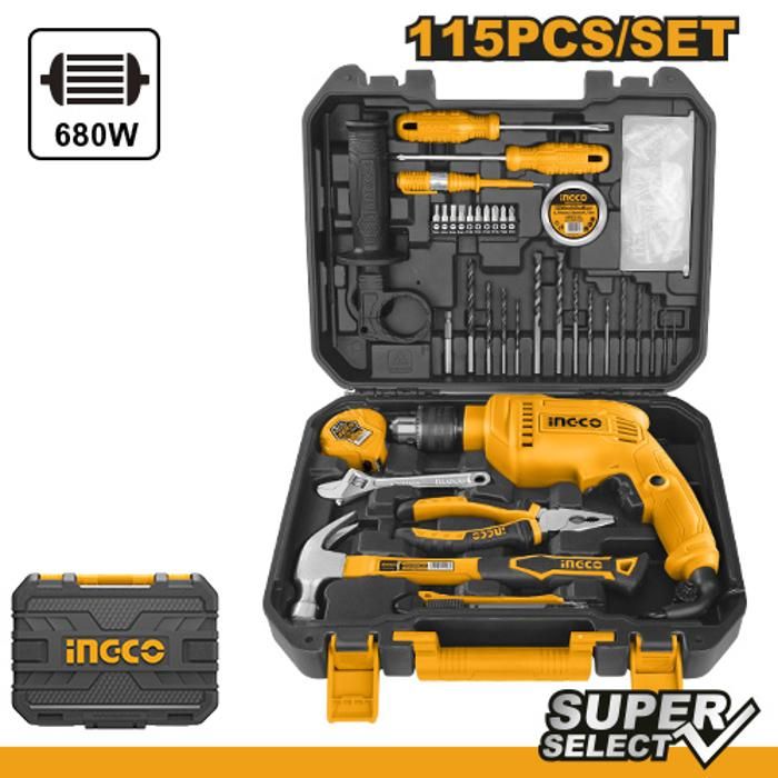 Coffret Perceuse 13mm 680W 115pcs