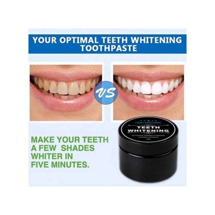 Poudre de charbon de bois noir pour le blanchiment des dents produit naturel