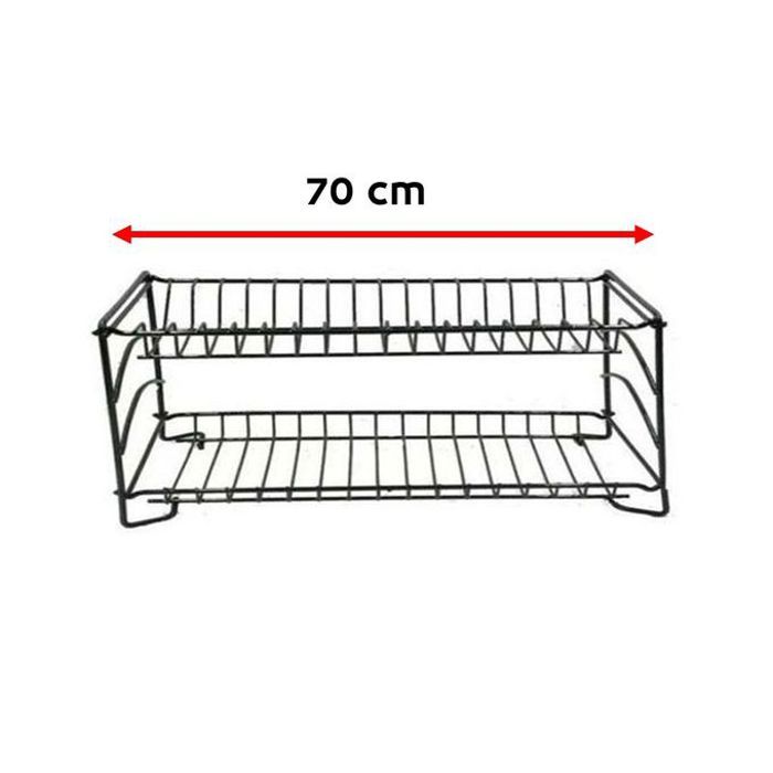 Égouttoir à vaisselle pour cuisine 2 étages de 70cm, pour un rangement optimal et un séchage rapide.