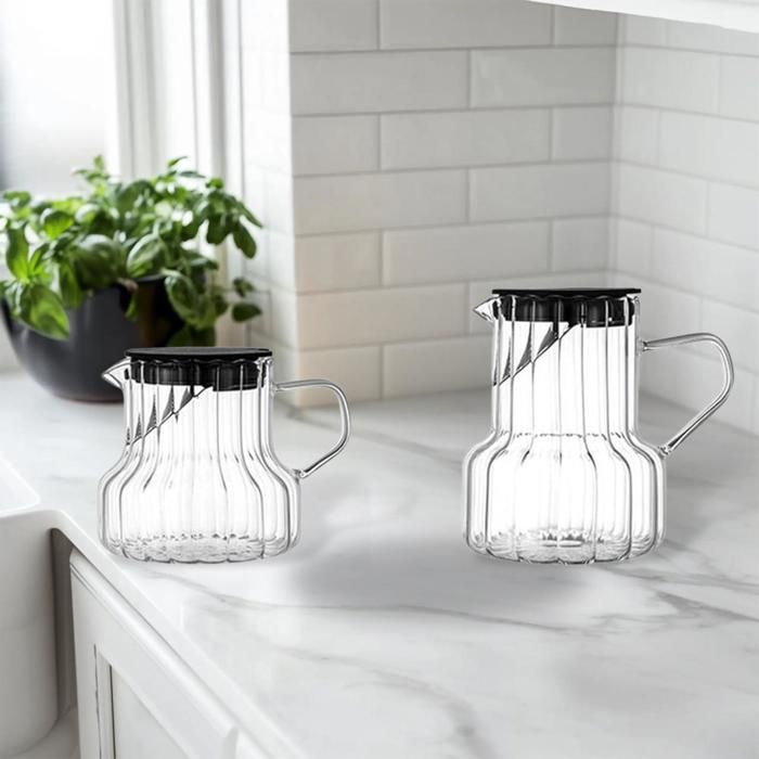 Ensemble de 2 Théières - Non spécifié - 950ml et 550ml - Verre résistant à la chaleur - Filtre au couvercle