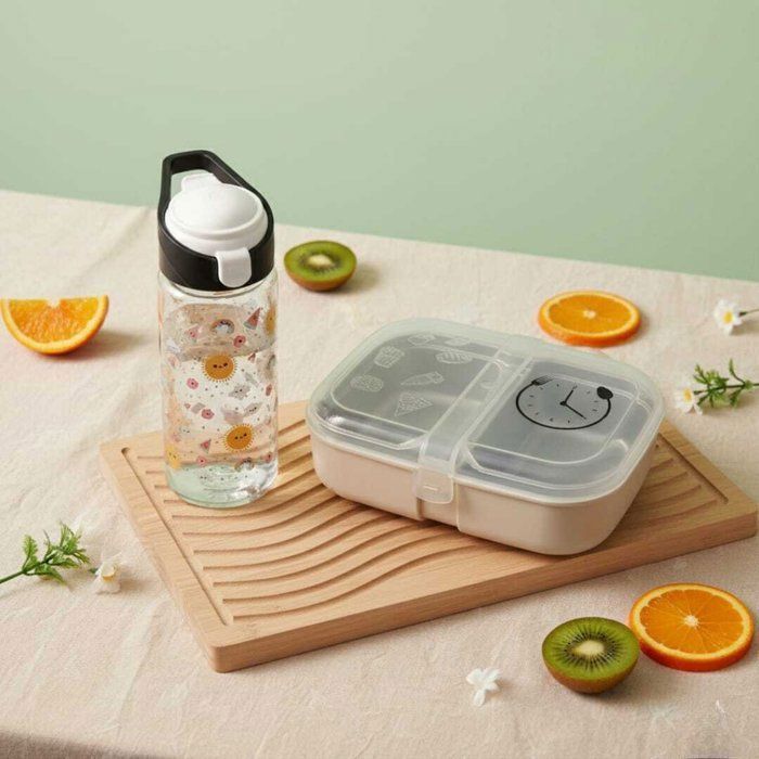 Pack Lunch box et Gourde - AYA HOME - 500ml - Inox - Sans BPA - 2 Compartiments