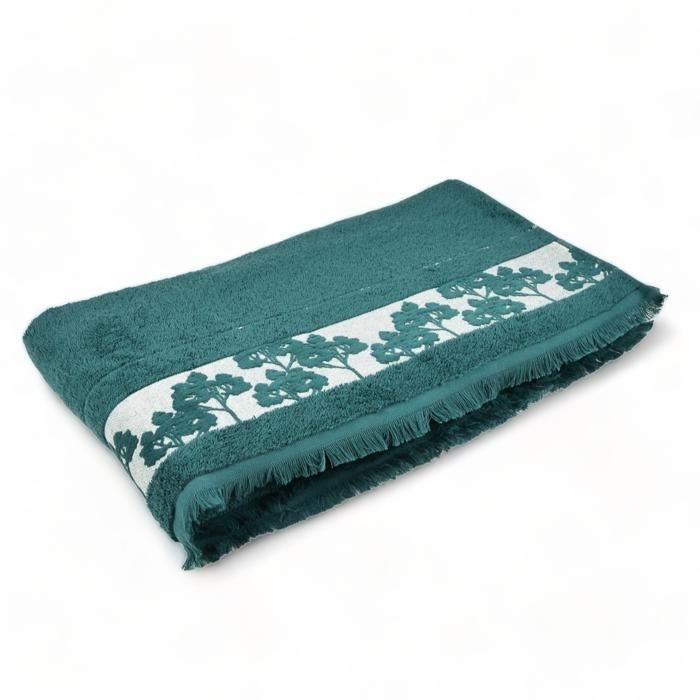 DRAP BAIN JACQUARD 100X150 OCEAN FLORALIA