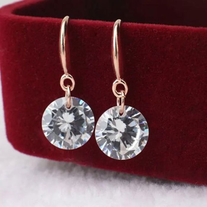 Boucles d'oreilles - GENERIC - Pendantes en cristal zircon - Argent - Doré - Pour femmes