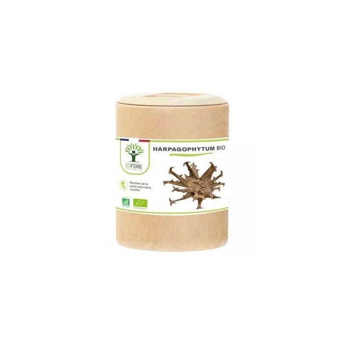Bioptimal Harpagophytum Bio - Articulation Digestion Appétit - 100% Poudre de Racine Pure, 200 gélules  - Made in France