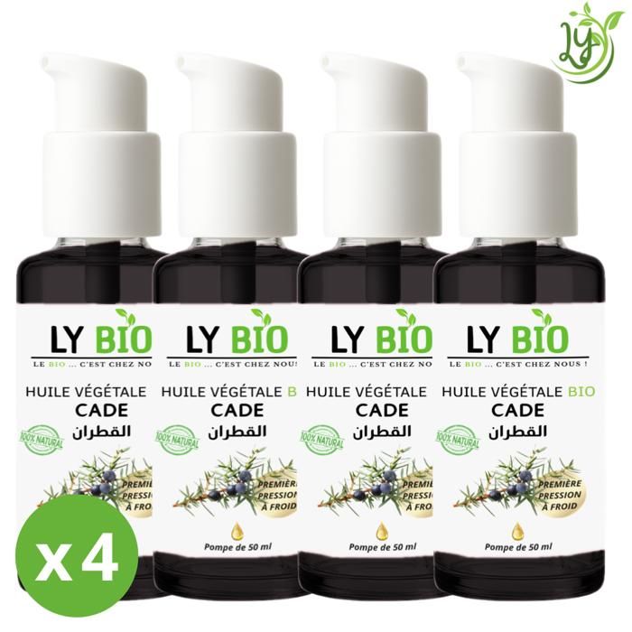Huile Cade - LYBIO - 50ml - Lot de 4 bouteilles - Tous types de cheveux - Réparateur