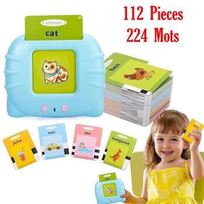 Carte d'éducation Parlantes pour enfant apprendre l'Anglais 112PCS 224 Mots