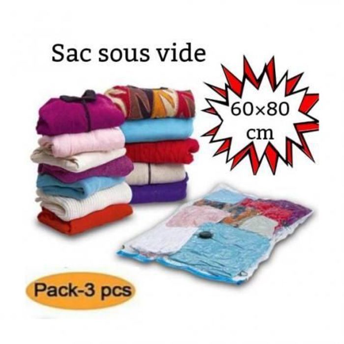 Pack de trois Sac de stockages   compressés sous vide (60 x80 cm)