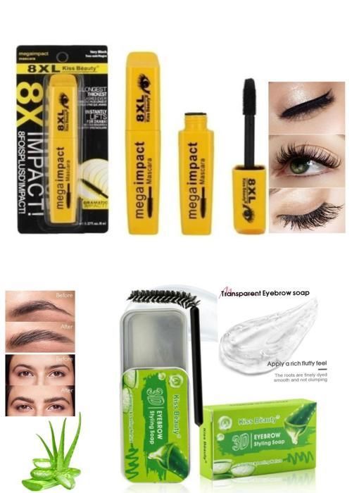 Mascara plus  Fixateur de sourcils, Duo maquillage des sourcils.