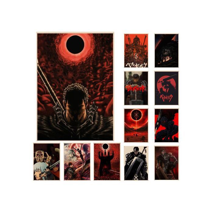 Poster A5 - Berserk - Guts - Décoration murale - Papier photo 350g - Durable et résistant