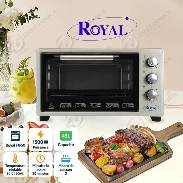 Four Électrique - ROYAL - FX-50 - 1500W - 45L - Multifonction avec Ventilateur Turbo