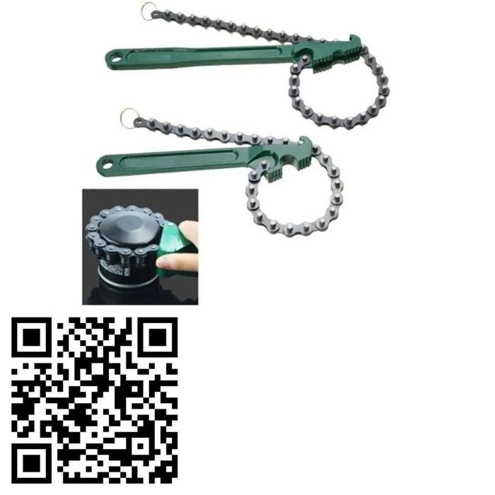 Clé serre-tube à chaîne heavy duty verte pour filtre à huile et solvant