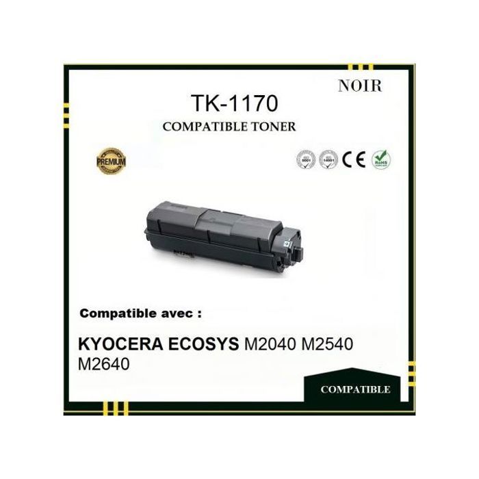 Toner - KYOCERA - TK 1170 - Noir -  - Résistant aux taches