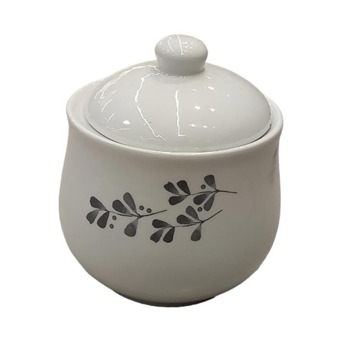 POT A SUCRE EN PORCELAINE DECORE 9*H8CM