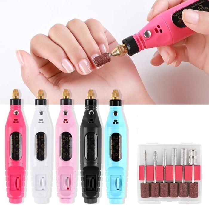 Machine à manucure et pédicure,Ensemble de perceuse à ongles électrique(Couleur aléatoire)