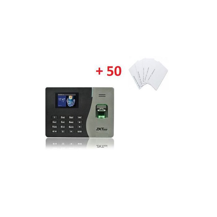 ZK Teco Pointeuse biométrique avec ecran TFT k14 + 50 Carte de pointage RFID