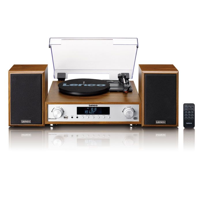 Plattor Vinyl Bluetooth - Lenco - DAB+/FM Radio - HiFi Stereo system - MC-160WD - Trä