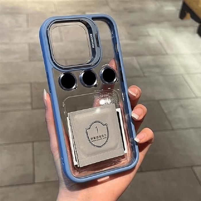 BLEU APPLE Coque iPhone 14 Pro Invisible Support Vidéo LENS Caméra