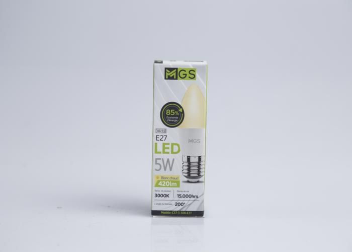 Ampoule LED Bougie Jaune 5W E27