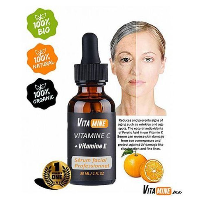 Sérum Visage - bionura - Vitamine C + E - Anti-âge - 30ml - Sans parabène